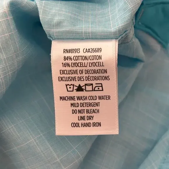 Robert Graham Men's Long Sleeve Button Down Shirt Aqua Blue Size XL - Picture 6 of 7